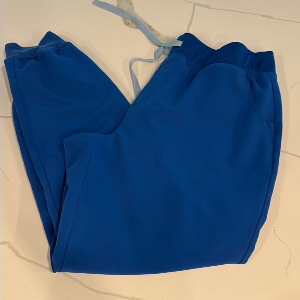 Figs High Waisted Zamora Jogger Scrub Pants, Size XL, Royal Blue
